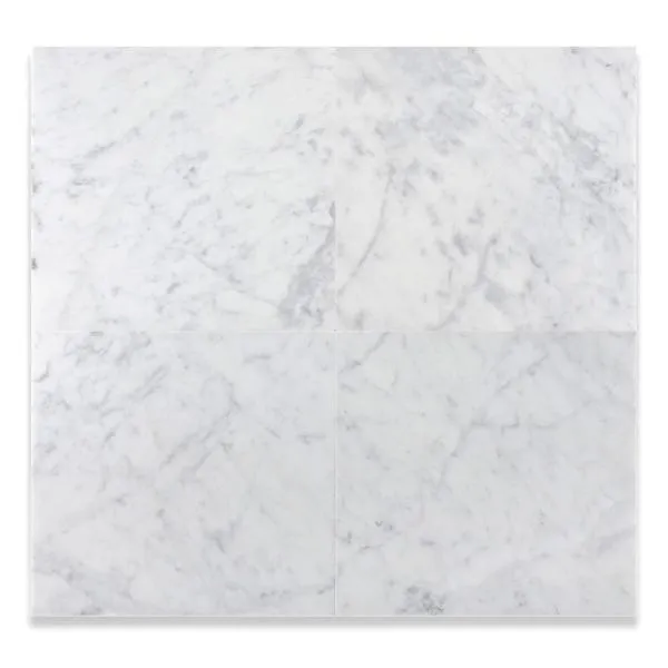 Tilefornia Italian Carrara White 12" X 12" Straight Edged Field Tile Polished/Honed