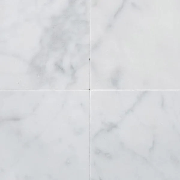 Tilefornia Italian Carrara White 12" X 12" Straight Edged Field Tile Polished/Honed