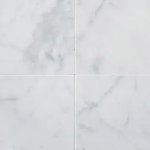 Tilefornia Italian Carrara White 12" X 12" Straight Edged Field Tile Polished/Honed