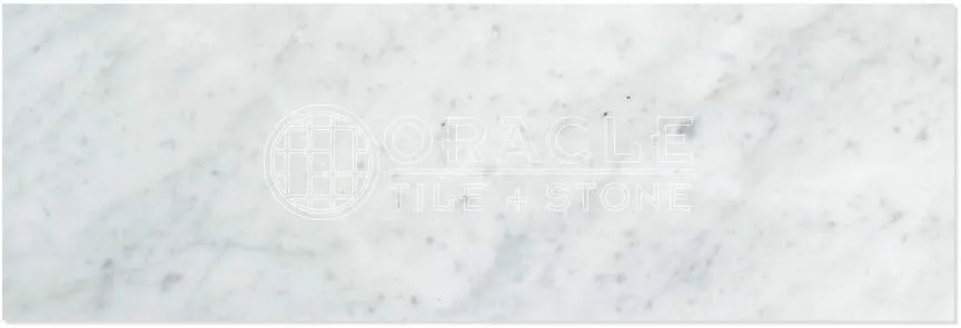 Tilefornia Italian Carrara White 4" X 12" Straight Edged Field Subway Tile Polished/Honed