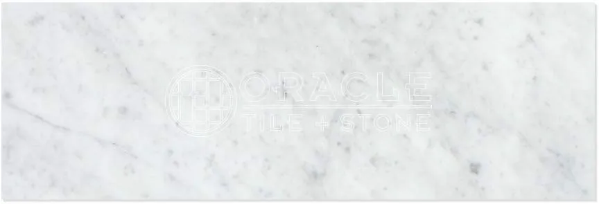Tilefornia Italian Carrara White 4" X 12" Straight Edged Field Subway Tile Polished/Honed