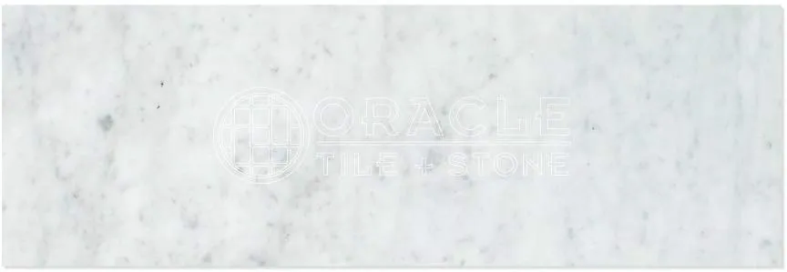 Tilefornia Italian Carrara White 4" X 12" Straight Edged Field Subway Tile Polished/Honed