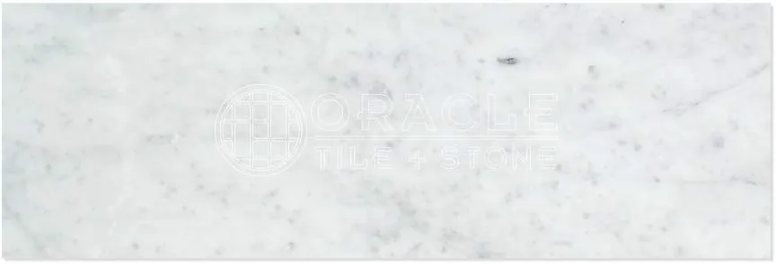 Tilefornia Italian Carrara White 4" X 12" Straight Edged Field Subway Tile Polished/Honed