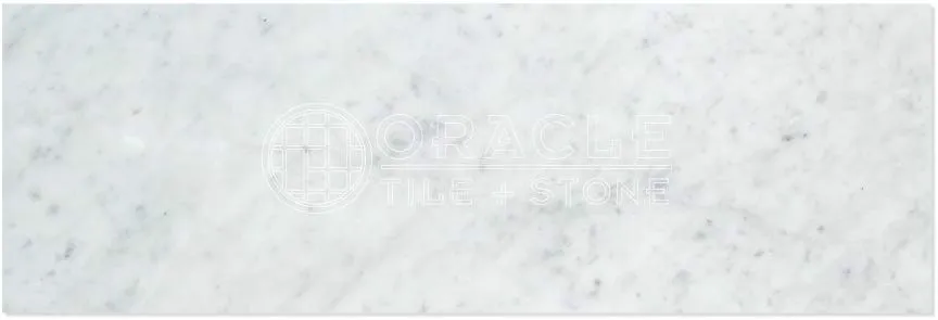 Tilefornia Italian Carrara White 4" X 12" Straight Edged Field Subway Tile Polished/Honed