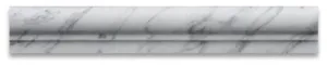 Tilefornia Italian Carrara White Marble 2" X 12" OG-1 (Single-step Chair Rail Trim) Molding  Polished/Honed