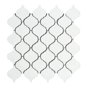 Tilefornia Thassos White Arabesque (Lantern) Marble Mosaic