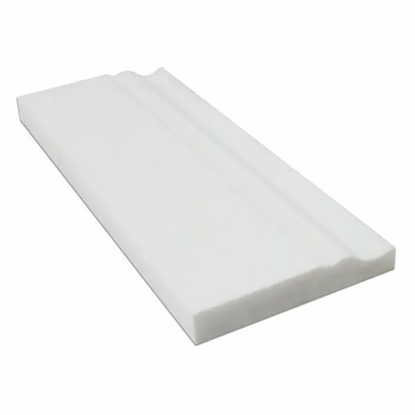 Tilefornia Thassos White Marble Baseboard Trim Molding