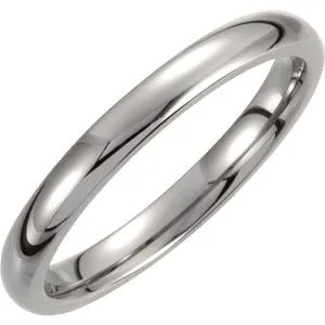 Titanium 3 mm Domed Polished Band Size 12