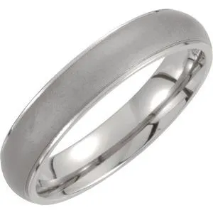Titanium 5 mm Oxidized Center Ridged Band Size 10.5