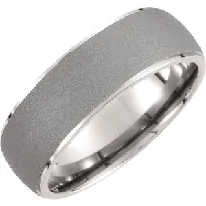 Titanium 7.5 mm Oxidized Center Rounded Band Size 8.5