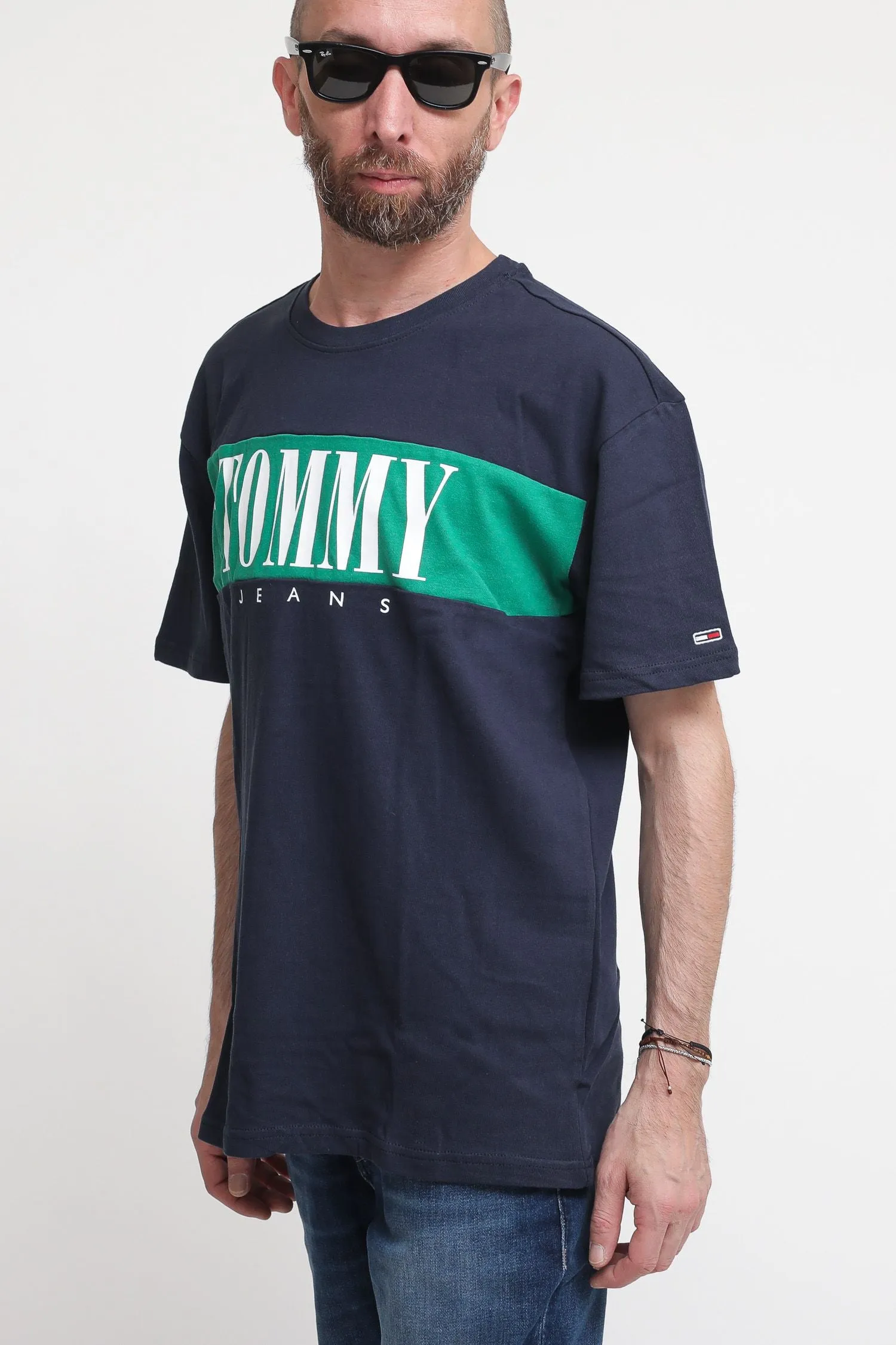 Tjm Cls Colorblock Serif Tee - Twilight Navy