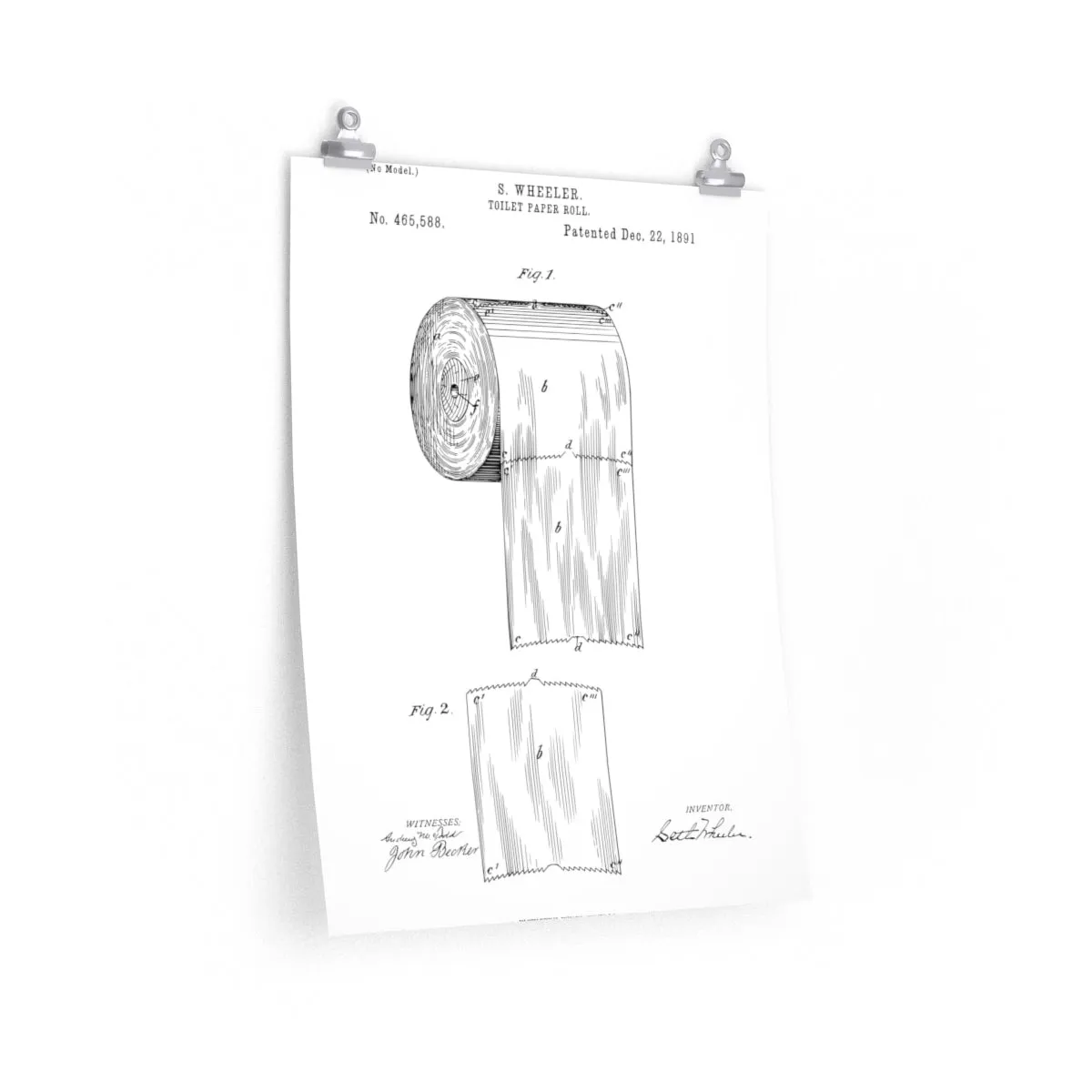 Toilet Paper Patent Bathroom Poster