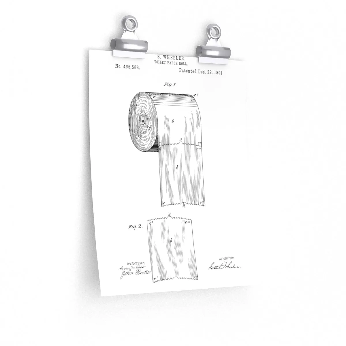 Toilet Paper Patent Bathroom Poster