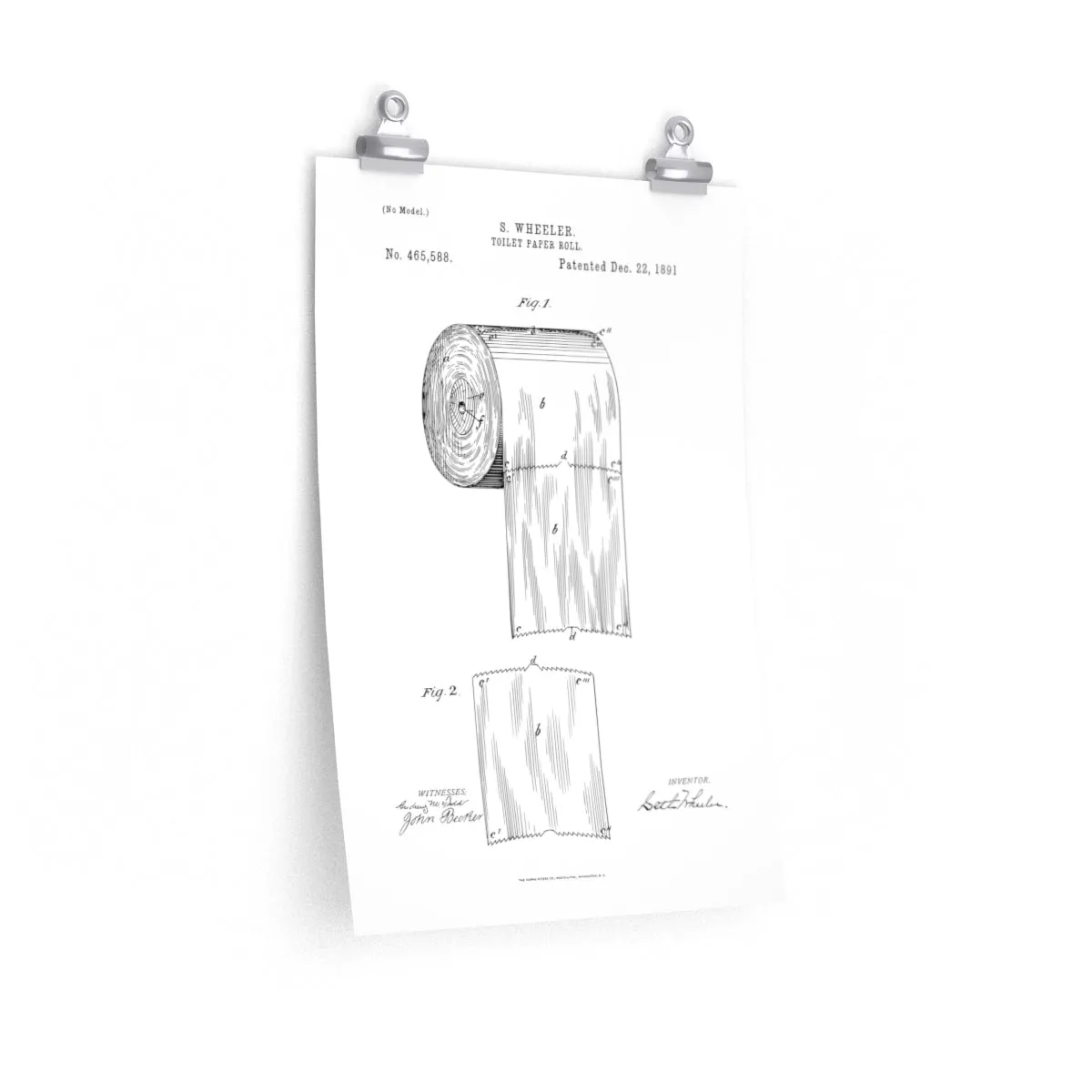 Toilet Paper Patent Bathroom Poster