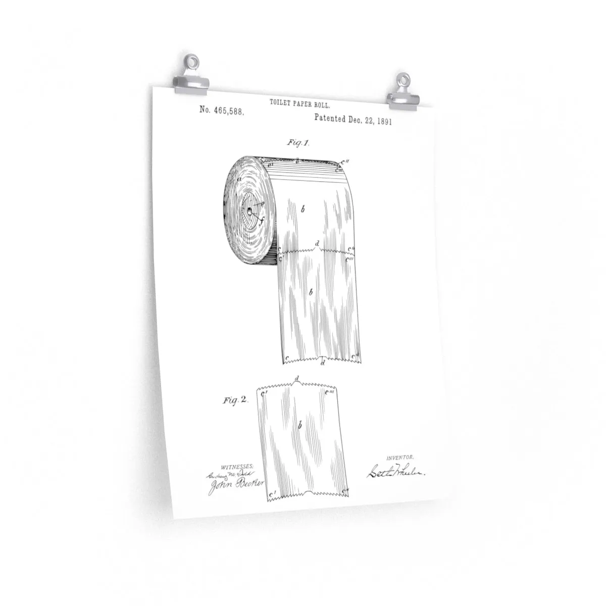 Toilet Paper Patent Bathroom Poster