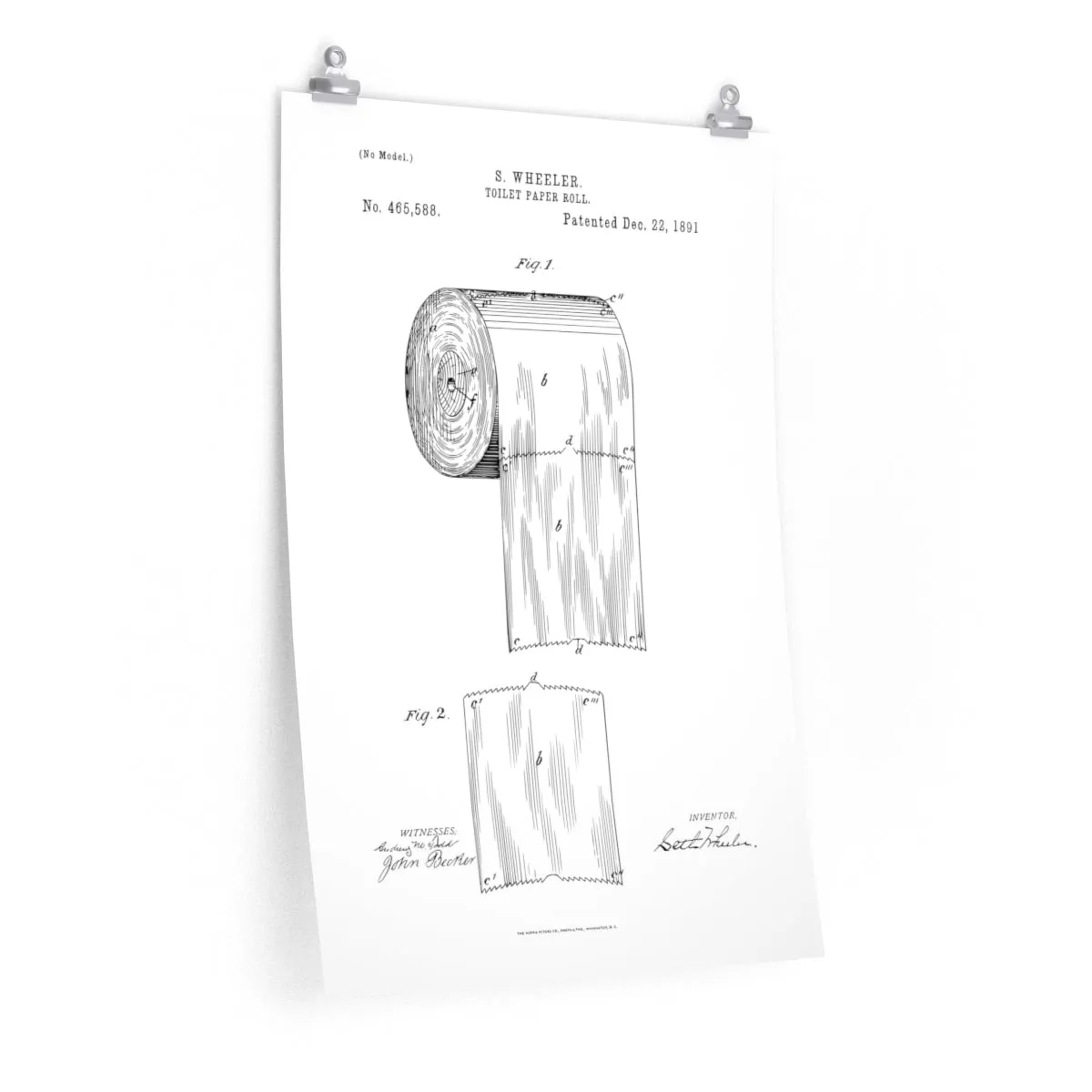 Toilet Paper Patent Bathroom Poster
