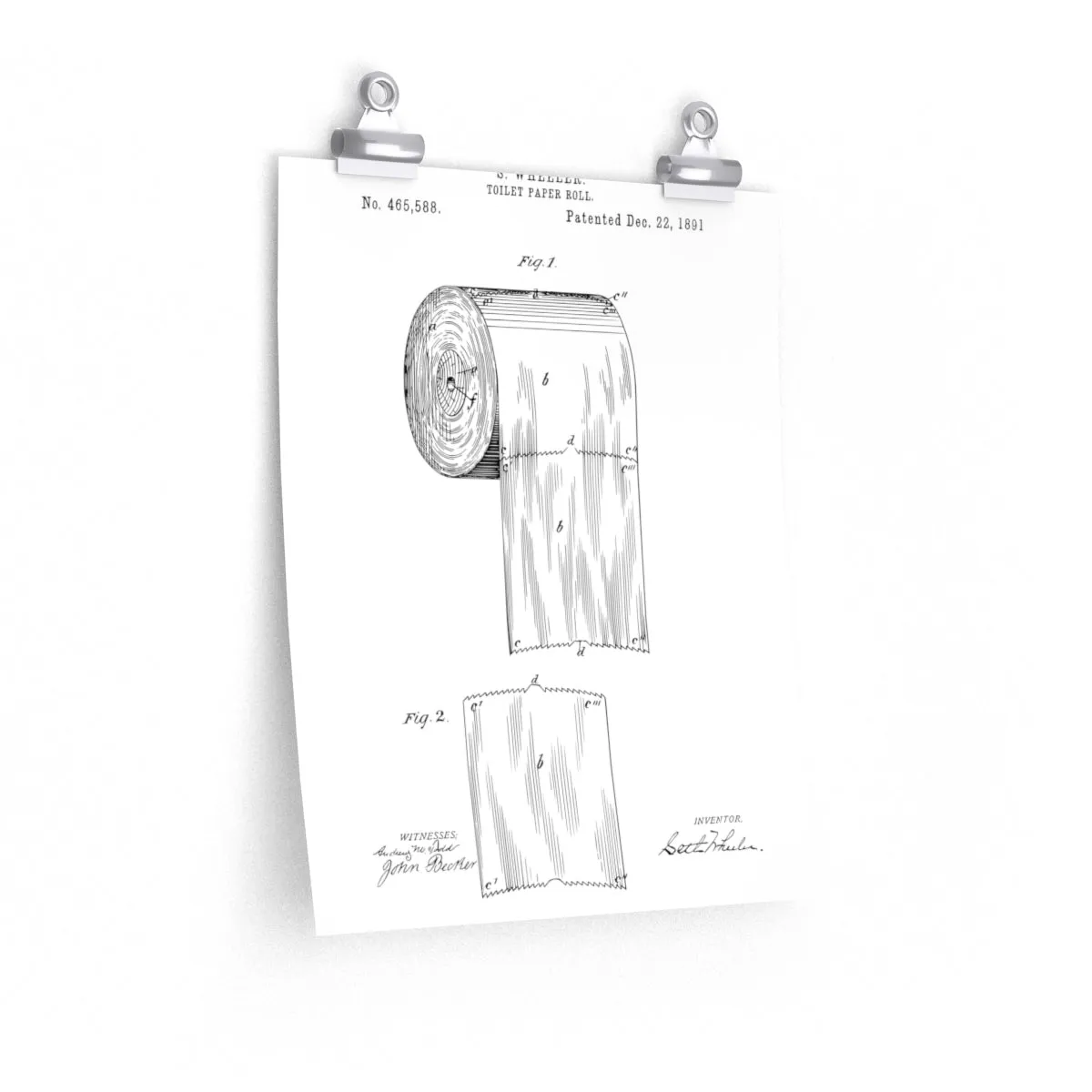 Toilet Paper Patent Bathroom Poster