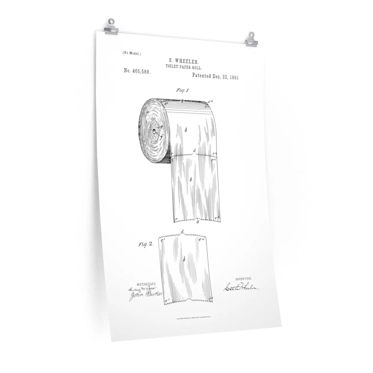 Toilet Paper Patent Bathroom Poster