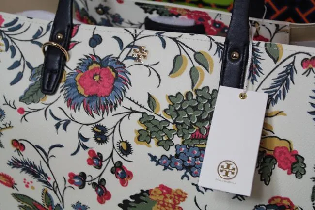 TORY BURCH KERRINGTON FLORAL TOTE BAG