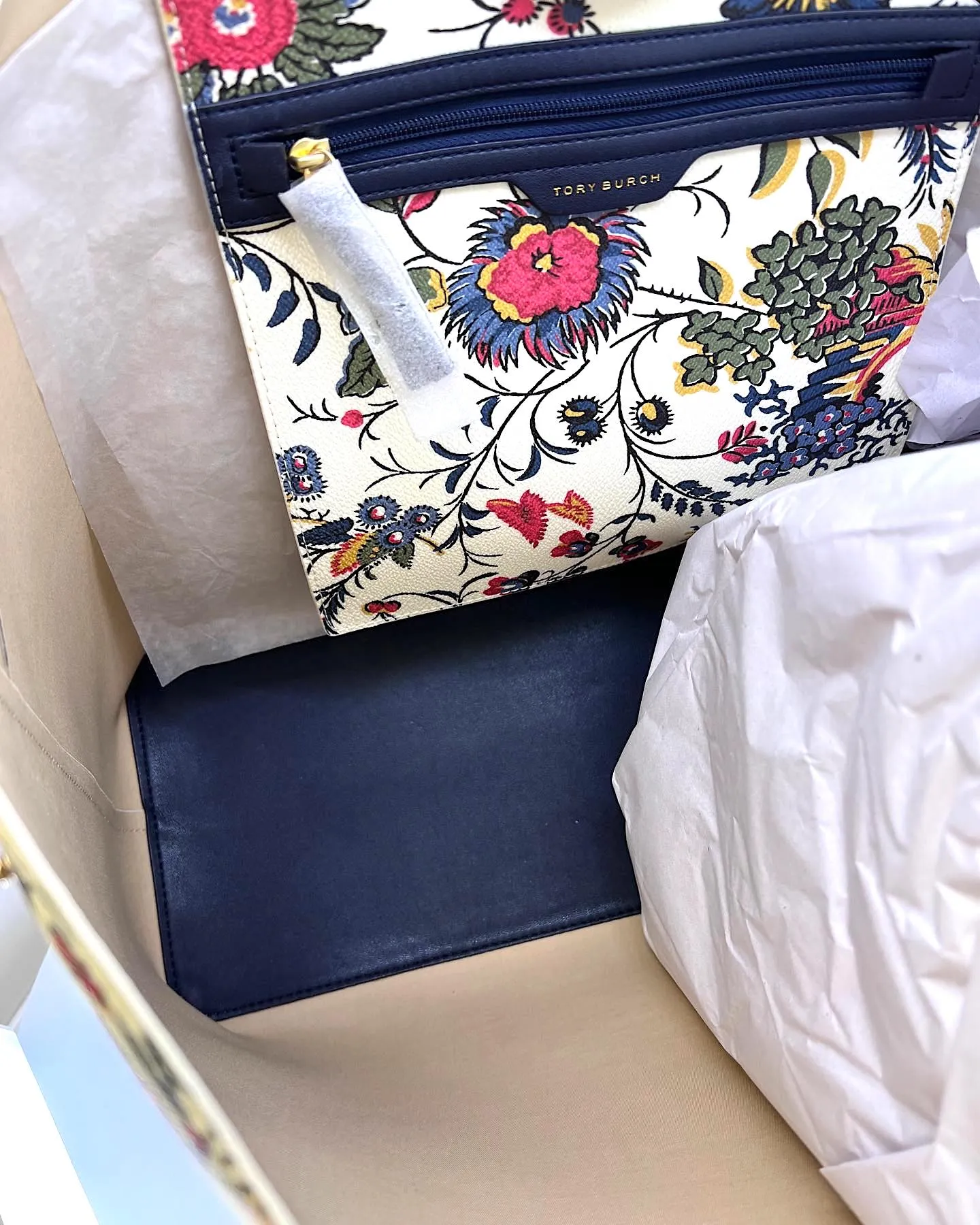 TORY BURCH KERRINGTON FLORAL TOTE BAG