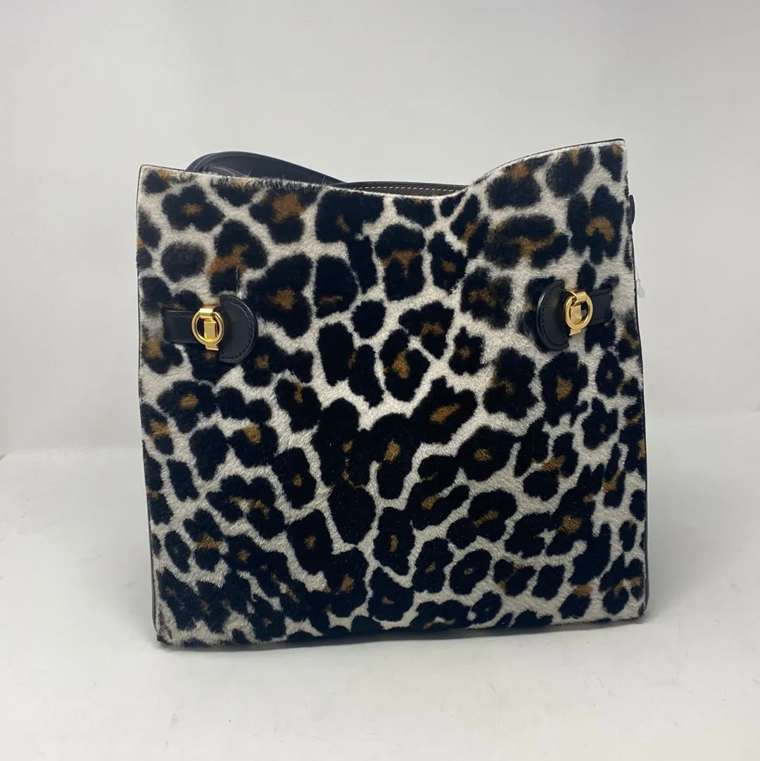 Tory Burch Lee Radziwill Calf Hair and Black Bag Large