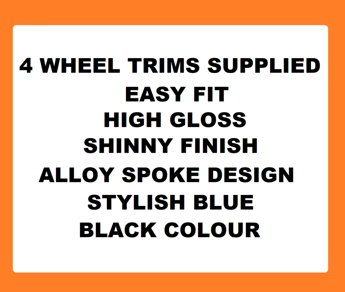 Toyota Corolla Compact Black Blue Wheel Trims Covers (1997-2002)