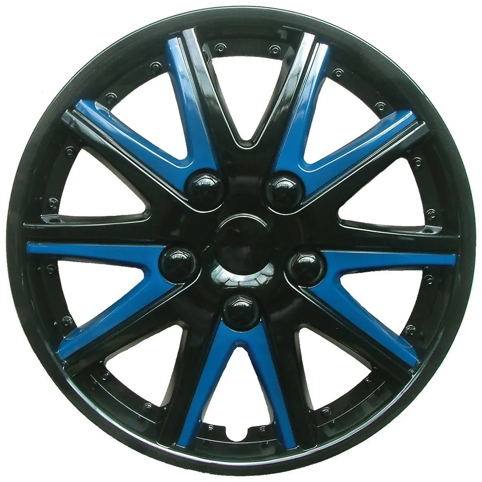Toyota Corolla Compact Black Blue Wheel Trims Covers (1997-2002)