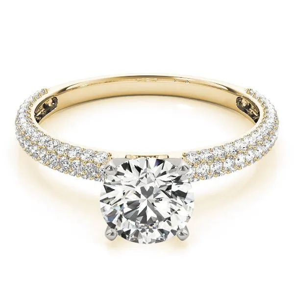Triple Sided Pave Engagement Ring