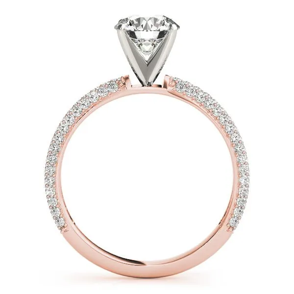 Triple Sided Pave Engagement Ring