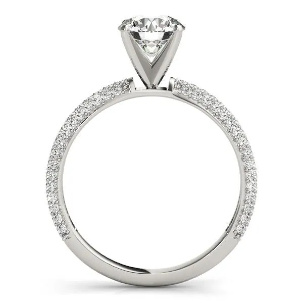 Triple Sided Pave Engagement Ring