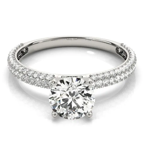Triple Sided Pave Engagement Ring