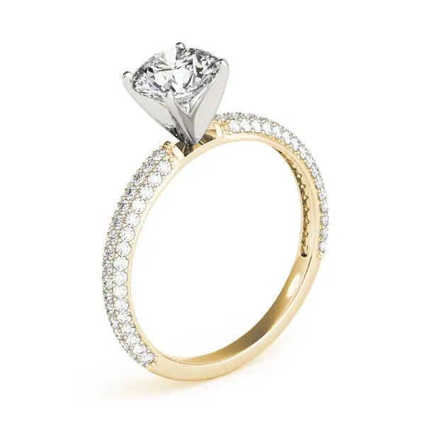 Triple Sided Pave Engagement Ring