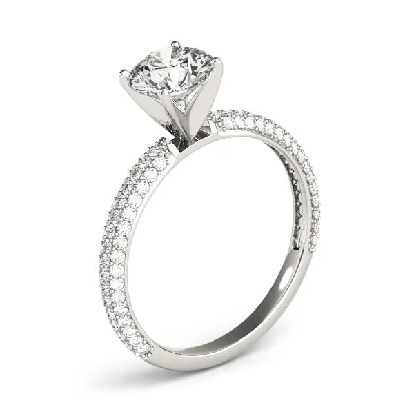 Triple Sided Pave Engagement Ring