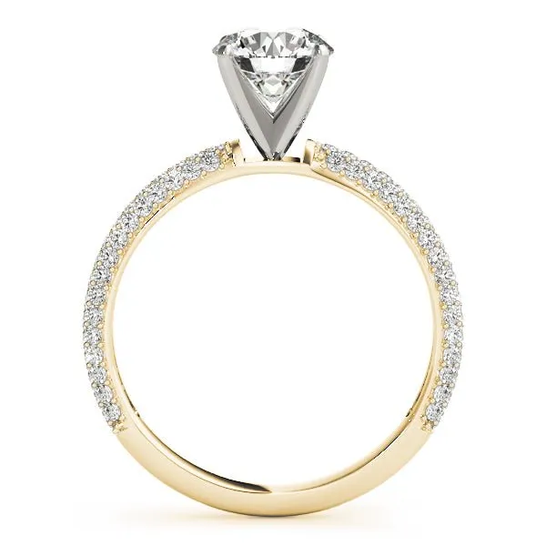 Triple Sided Pave Engagement Ring