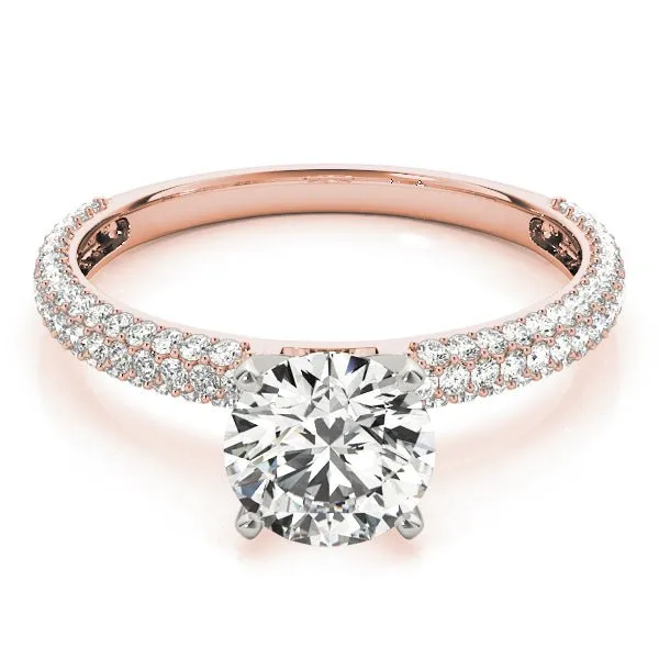 Triple Sided Pave Engagement Ring