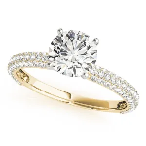 Triple Sided Pave Engagement Ring