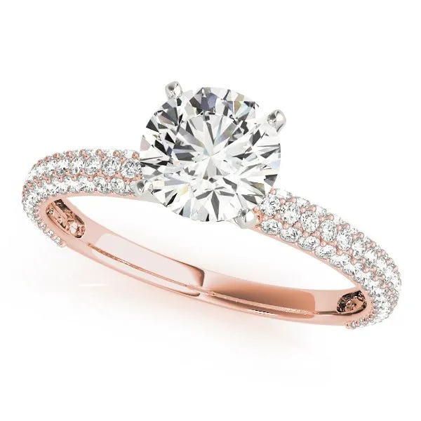 Triple Sided Pave Engagement Ring