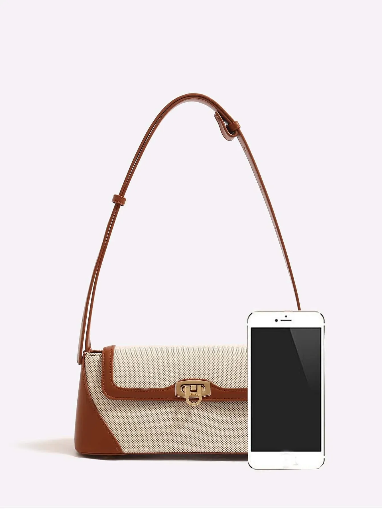 Two Tone Baguette Bag