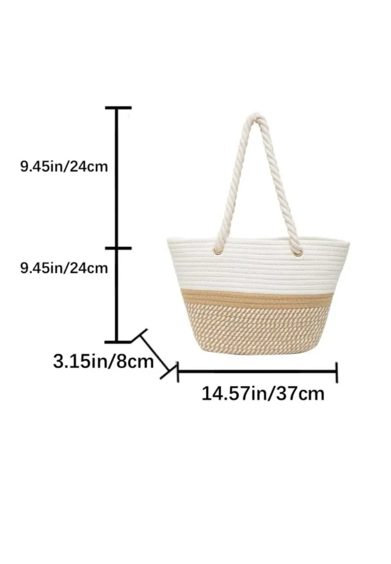 Two Tone Straw Bag