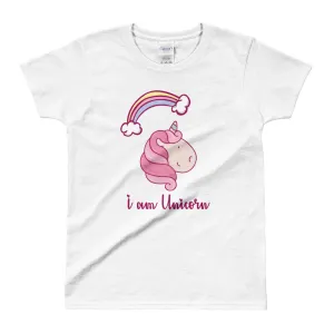 Unicorn T Shirt White Cotton I Am Unicorn Rainbow T Shirt for Women