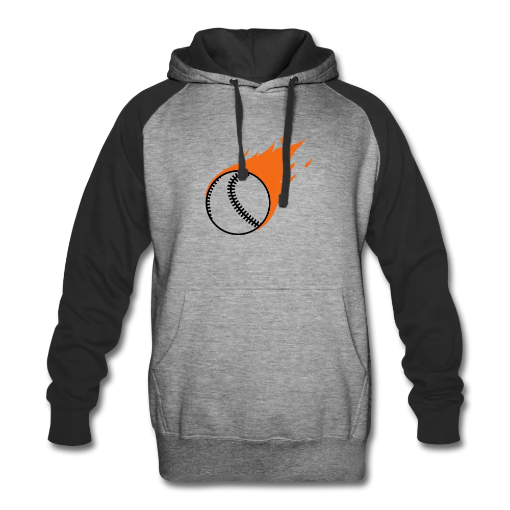 UNISEX FLAMING BASEBALL Colorblock Hoodie