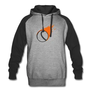 UNISEX FLAMING BASEBALL Colorblock Hoodie