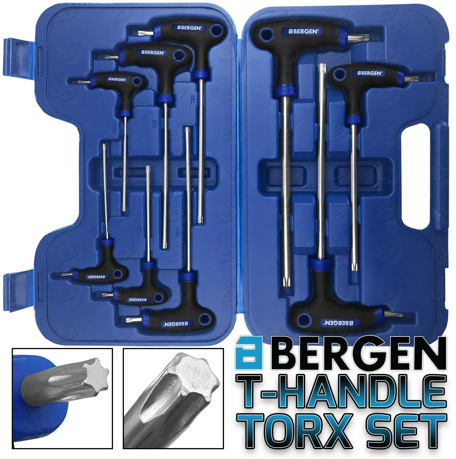 US PRO 9PCS T HANDLE TORX KEYS T10 - T50