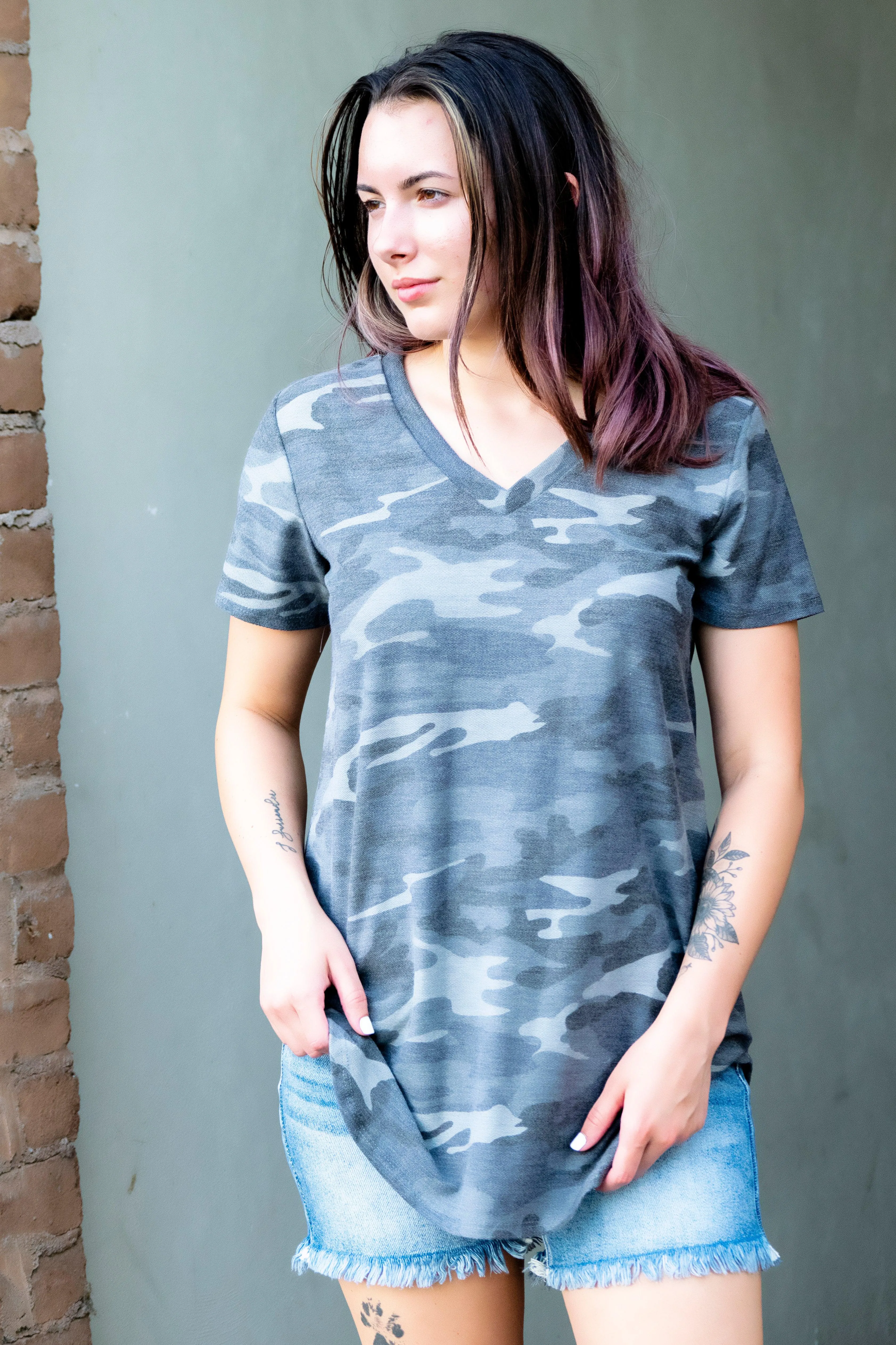 V Neck Camo Shirt