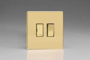 Varilight XDV6DS Switched Fuse Spur Polished Brass No Insert
