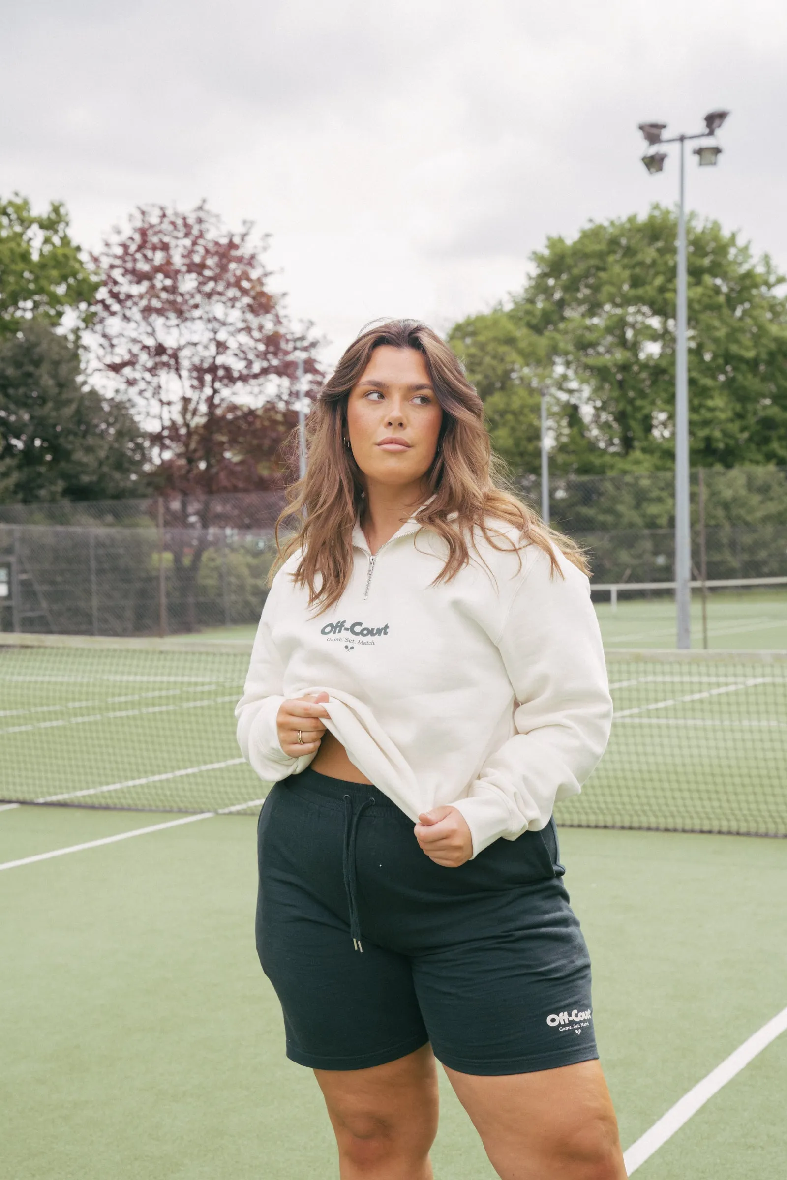 Vice 84 'Off-Court GSM' 1/4 Zip Sweater - Ecru