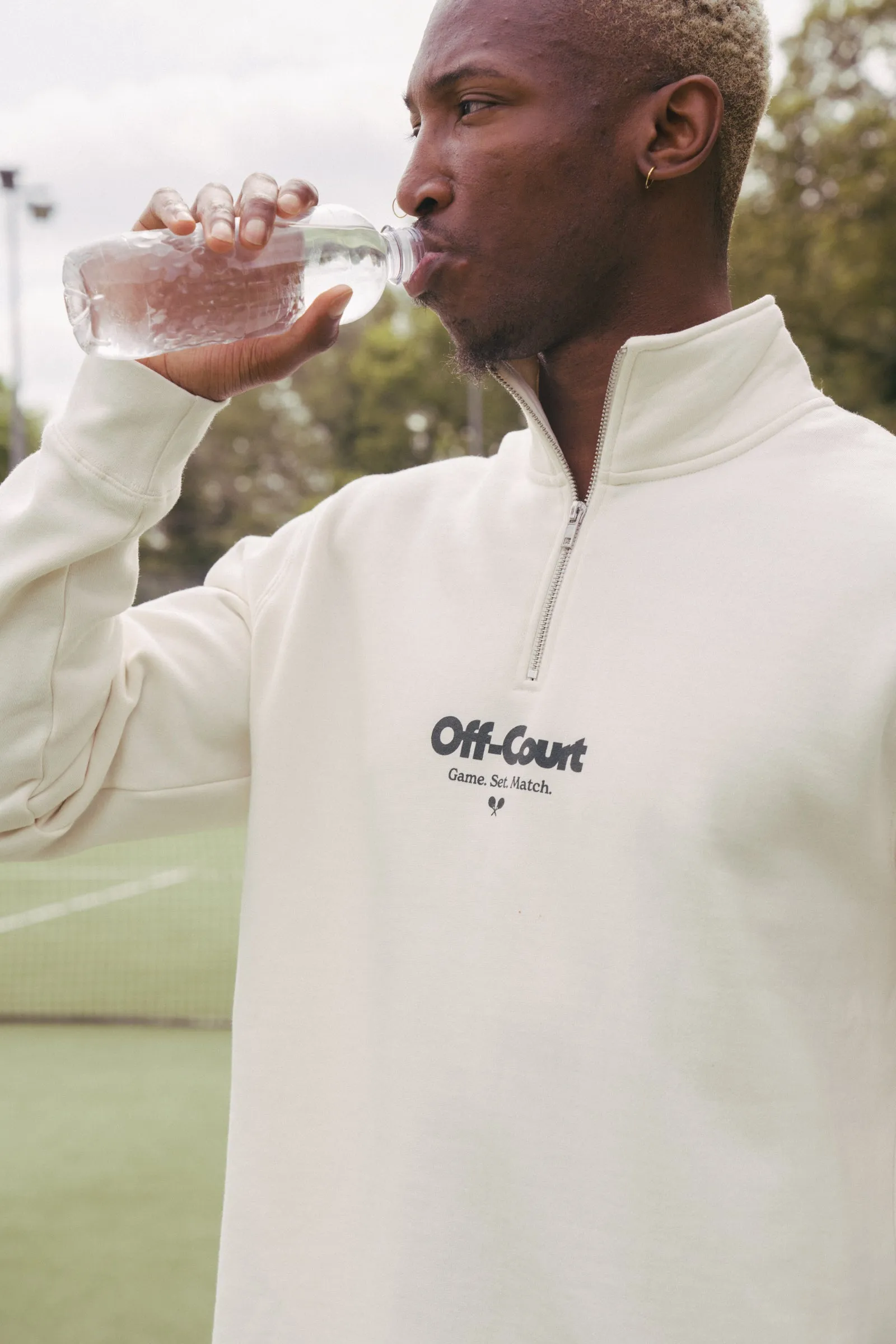 Vice 84 'Off-Court GSM' 1/4 Zip Sweater - Ecru