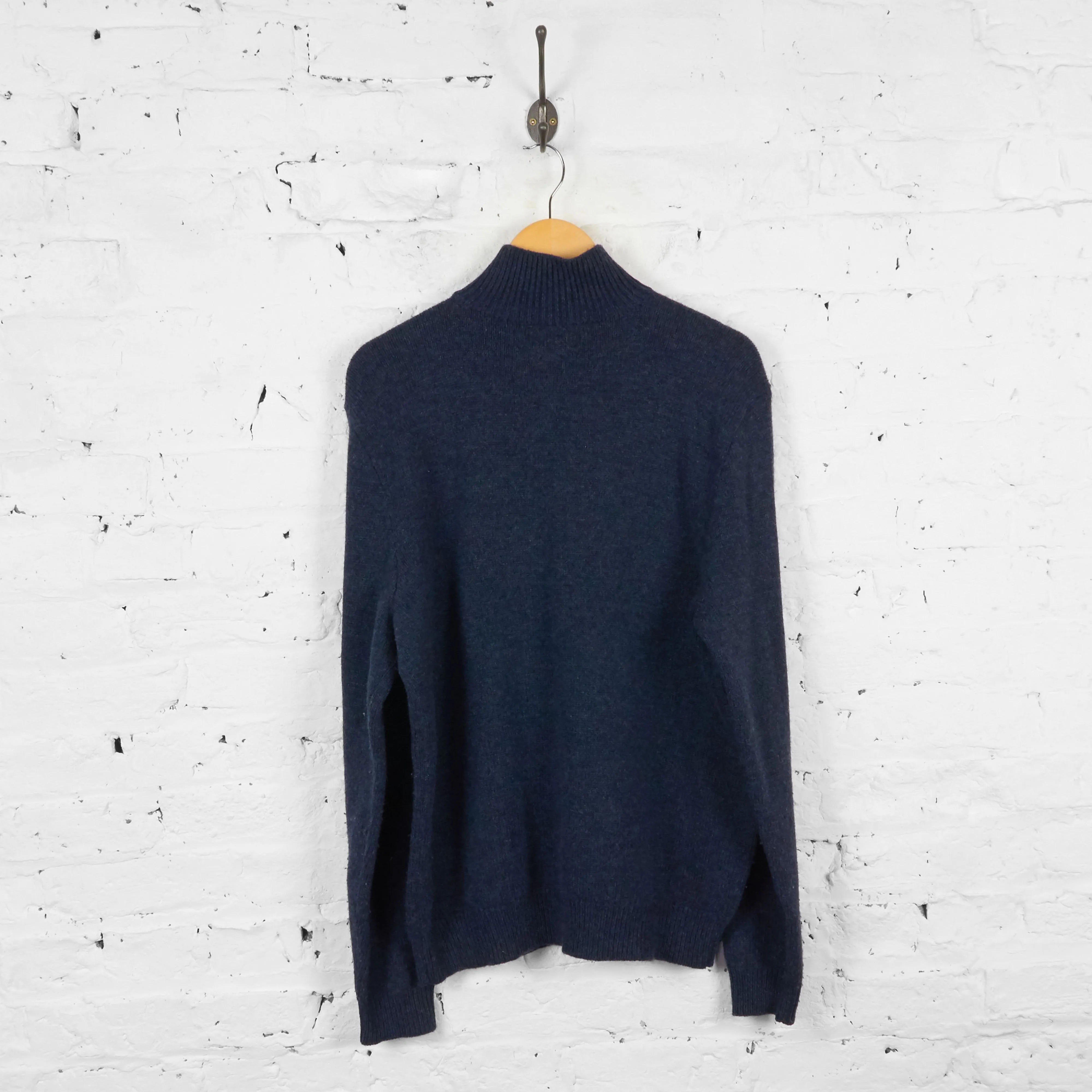 Vintage 1/4 Zip Ralph Lauren Jumper - Navy Blue - L