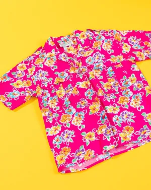 Vintage 80s Color Rayons Button Up