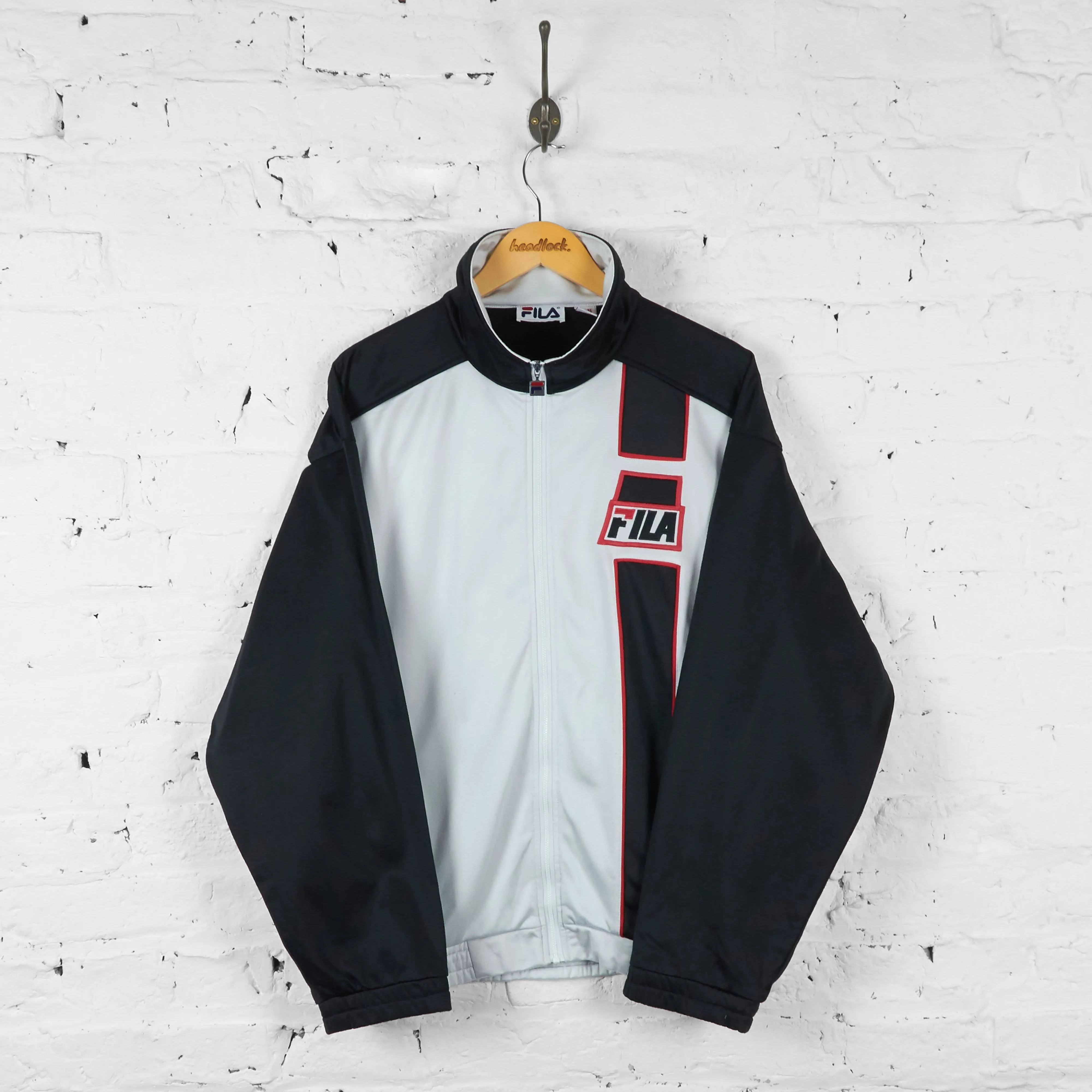 Vintage Fila Tracksuit Top - White/Black - XXL